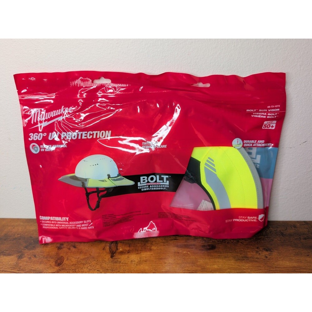 Milwaukee Tool 48-73-1073 Bolt Tinted Brim High Visibility Sun Visor - New!